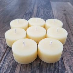 100% Pure Raw Beeswax Tea Lights Candles Organic Hand Made, IVORY - BCandle