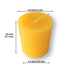 100% Pure Raw Beeswax Votive Candles in Frosted Glass Holder - BCandle