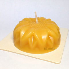 Candle Flower 100% Pure Beeswax - 3" x 3" with Square Coaster - BCandle
