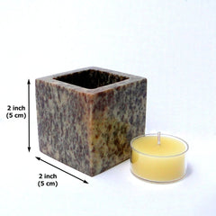 Soapstone Tealight Candle Holder - Hand Crafted, Natural Stone - BCandle