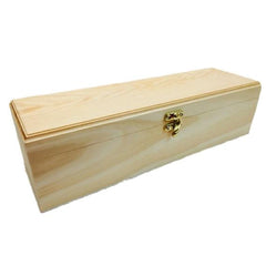 Unfinished Wooden Rectangle Box with Brass Clasp, 13.5"x4.2"x3.8" - BCandle