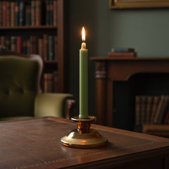 100% Beeswax Taper GREEN Candles Organic Hand Made - 8" Tall, 7/8" Thick (set of 6) - BCANDLE