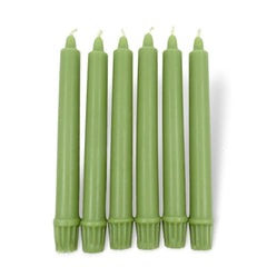 100% Beeswax Taper GREEN Candles Organic Hand Made - 8" Tall, 7/8" Thick (set of 6) - BCANDLE