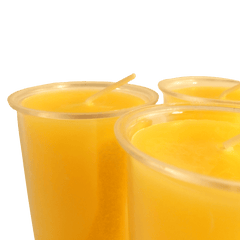 100% Beeswax Votives Candles in Cup - 2" Tall, and One Glass Votive Holder - BCANDLE