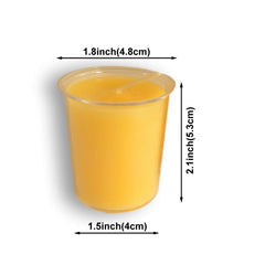 100% Beeswax Votives Candles in Cup - 2" Tall, and One Glass Votive Holder - BCANDLE