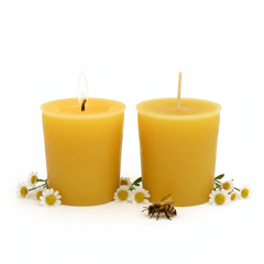 100% Pure Beeswax 15-hour Votive Candles REFILLS (no cup), Organic Hand Made - BCANDLE