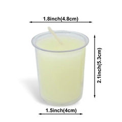 100% Pure Beeswax 15-hour Votives IVORY Candles in Cup, Organic, Hand Made - BCANDLE