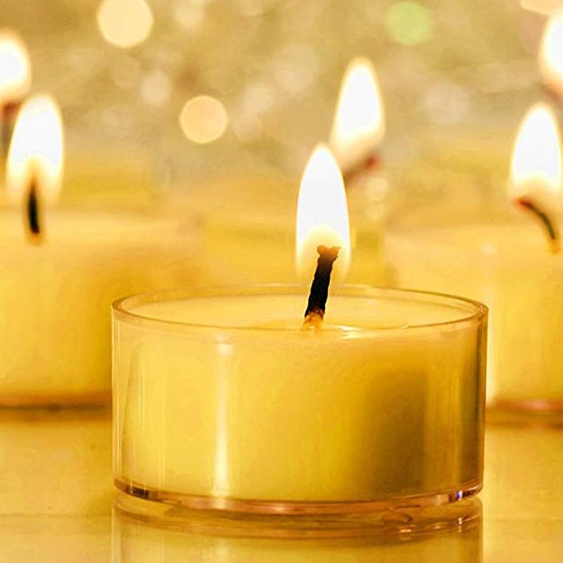 100% Pure Raw Beeswax Tea Lights Candles in CUP Organic Hand Made (each) - BCANDLE