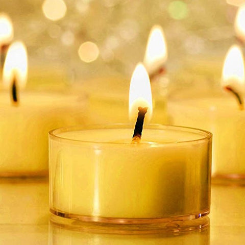 100% Pure Raw Beeswax Tea Lights Candles in CUP Organic Hand Made (each) - BCANDLE