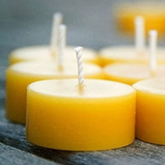 100% Pure Raw Beeswax Tea Lights Candles REFILLS Organic Hand Made (each) - BCANDLE