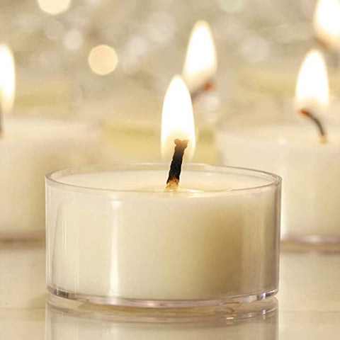 100% Pure Raw Beeswax Tea Lights Candles in CUP Organic Hand Made, IVORY (each)