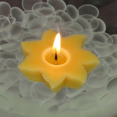 Beeswax Floating Candles, YELLOW, Sun Shaped /Home Decor/ Unisex Gift Idea (each)