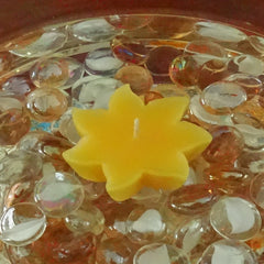 Beeswax Floating Candles, YELLOW, Sun Shaped /Home Decor/ Unisex Gift Idea (each)