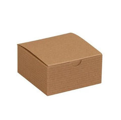 Pinstripe Kraft Gift Box - 4x4x2"