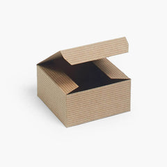 Pinstripe Kraft Gift Box - 4x4x2"
