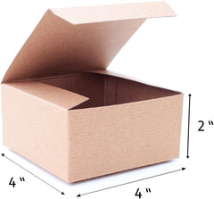 Pinstripe Kraft Gift Box - 4x4x2"
