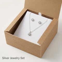 Pinstripe Kraft Gift Box - 4x4x2"