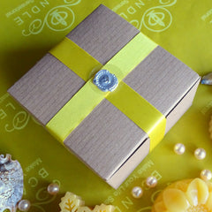 Pinstripe Kraft Gift Box - 4x4x2"