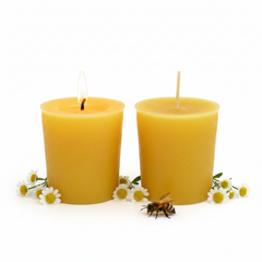 100% Pure Beeswax 15-hour Votive Candles REFILLS (no cup), Organic Hand Made