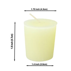 Measurement chart of a candle with dimensions labeled