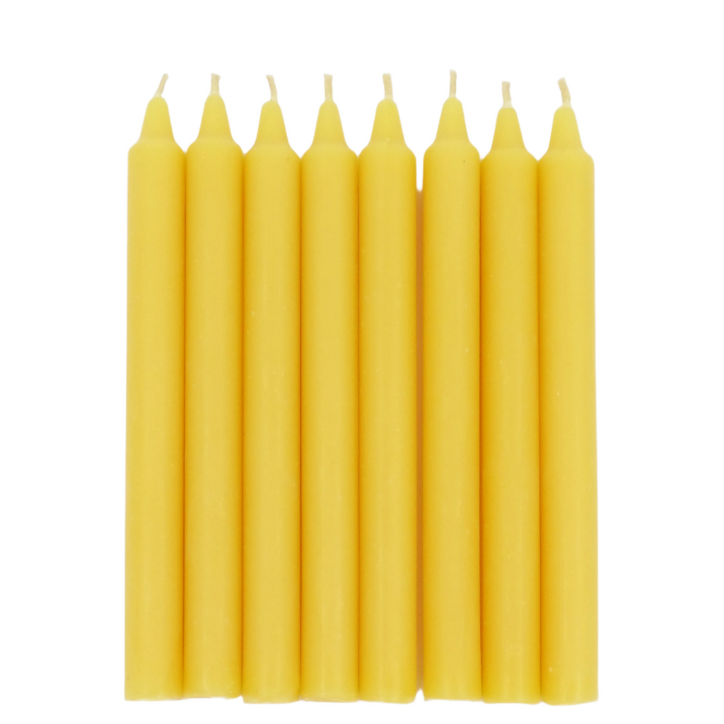 Beeswax Taper Candles Organic Hand Made - 7.5" Tall, 3/4" Thick