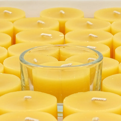 100% Pure Raw Beeswax Tea Lights Candles REFILLS and Tea Light holder