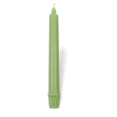 Beeswax Green candle on a white background