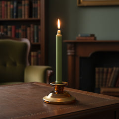 100% Beeswax Taper GREEN Candles Organic Hand Made - 8" Tall, 7/8" Thick (set of 6)