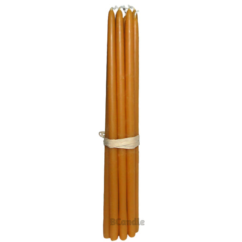 Beeswax 5-hour Taper Candles Organic Hand Made - 9" Tall 1/2-inch base Organic Hand Made