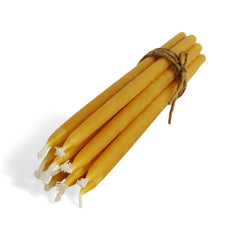 Beeswax 5-hour Taper Candles Organic Hand Made - 9" Tall 1/2-inch base Organic Hand Made