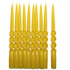 Spiral Taper Beeswax Candles, Twisted, Organic - 10" Tall, 5/8" Thick, Hand Made