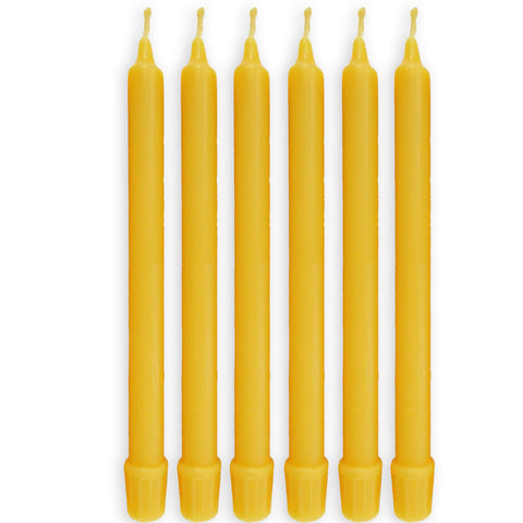 Beeswax Taper Candles Organic Hand Made - 8" Tall, 3/4" Thick