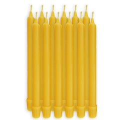 Beeswax Taper Candles Organic Hand Made - 8" Tall, 3/4" Thick