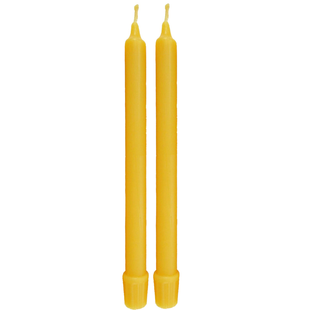 Beeswax Taper Candles Organic Hand Made - 8" Tall, 3/4" Thick