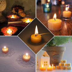 100% Pure Raw Beeswax Tea Lights Candles in CUP Organic Hand Made (each)