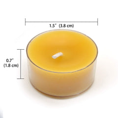 100% Pure Raw Beeswax Tea Lights Candles in CUP Organic Hand Made (each)