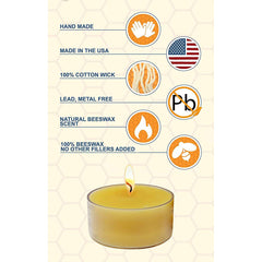 100% Pure Raw Beeswax Tea Lights Candles in CUP Organic Hand Made (each)