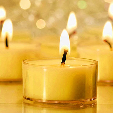 100% Pure Raw Beeswax Tea Lights Candles in CUP Organic Hand Made (each)