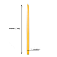 Beeswax 5-hour Taper Candles Organic Hand Made - 9" Tall 1/2-inch base Organic Hand Made