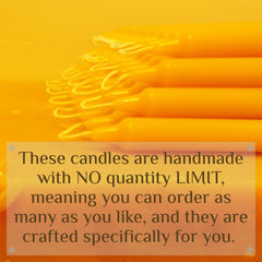 100% Beeswax Taper Candles Organic Hand Made - 8" Tall, 7/8" Thick (set of 6)