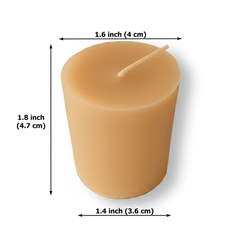 Beeswax 15-hour Votive Candles REFILLS (no cup), Tan – Light brownish tone, Hand Made - BCANDLE