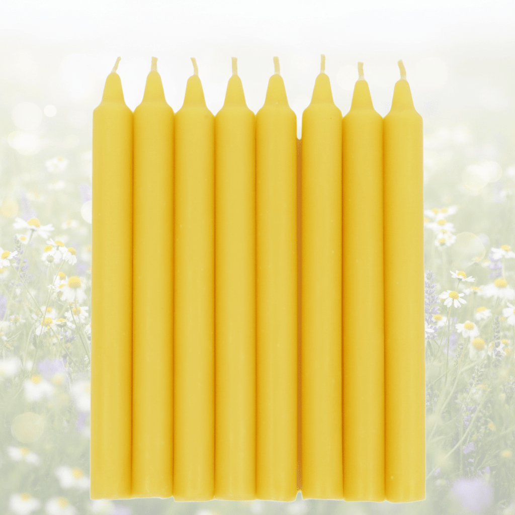 Beeswax 7.5-inch Taper Candles with a standard 3/4-inch base Organic Hand Made