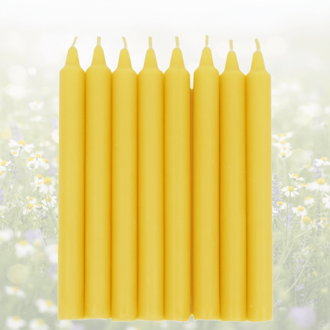 Beeswax 7.5-inch Taper Candles with a standard 3/4-inch base Organic Hand Made