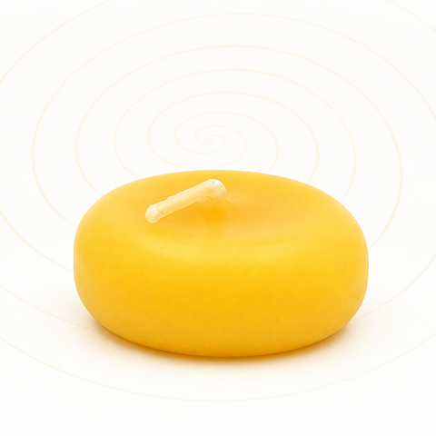 BULK: 100ps Beeswax Floating Candles, YELLOW, Round Shaped for Wedding, Party, Pool, Holidays