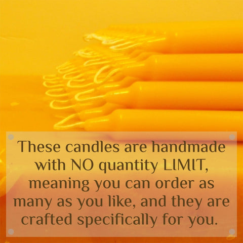 Beeswax Taper Candles Organic Hand Made - 8" Tall, 3/4" Thick (each) - BCANDLE
