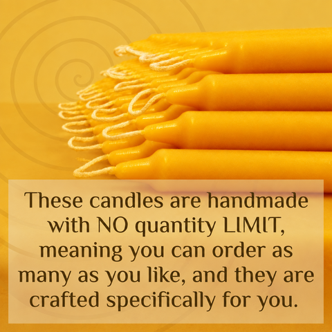 BULK: 100ps Beeswax 8-inch Taper Colonial Candles with a standard 3/4-inch base