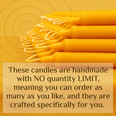 BULK: 100ps Beeswax 7.5-inch Taper Candles with a standard 3/4-inch base