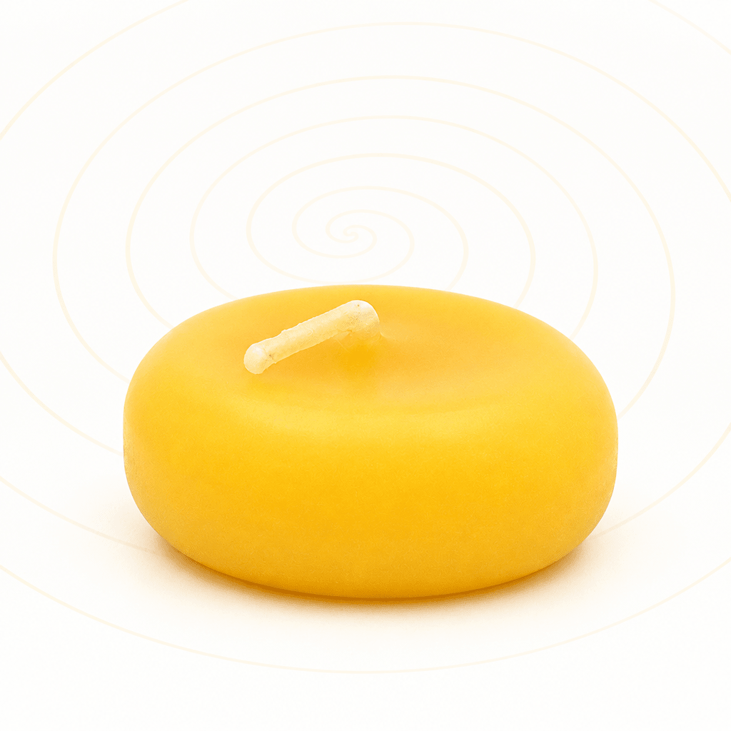 BULK: 100 ps Beeswax Floating Candles, YELLOW, Round Shaped for Wedding, Party, Pool, Holidays - BCANDLE
