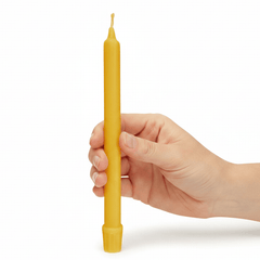 BULK: 100ps Beeswax 8-inch Taper Colonial Candles with a standard 3/4-inch base - BCANDLE