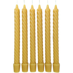 BULK: 50, 100, 200 ps High-Density Twisted Beeswax 8-inch Taper Colonial Candles with standard 3/4-inch base - BCANDLE